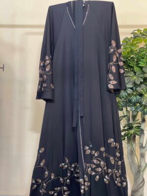 Premium Tiktok Abaya with Vibrant Lower Stonework (দুবাই বোরকা)