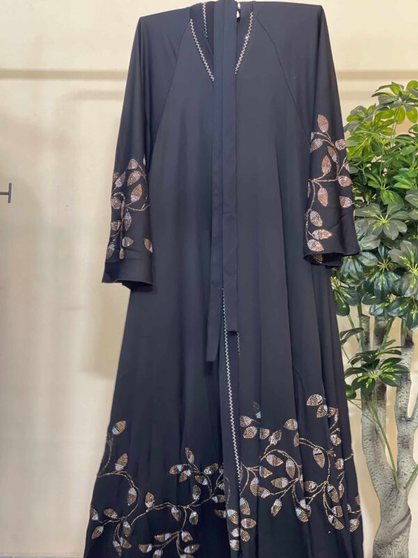 Premium Tiktok Abaya with Vibrant Lower Stonework (দুবাই বোরকা)