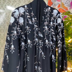 Premium Dubai embroidery burqa with fine handwork in black color – abaya for Muslim women in Bangladesh