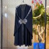 Black Short Bangladeshi Abaya with Floral Embroidery – 13KA