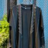 Black Dubai Burkha with crystal sleeve & chest stone design – TS41