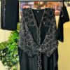 Buy Black Dubai Abaya with Silver Circle Embroidery and Inner – দুবাই বোরকা online in Bangladesh