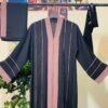 Buy Black and Dusty Rose Panel Design Deshi Abaya – দেশি বোরকা online in Bangladesh