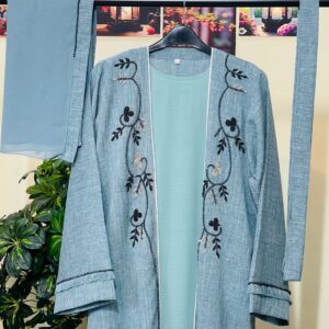 Buy Dubai Nylon Faux-Stone Abaya with free (Hijab+Belt) online in Bangladesh
