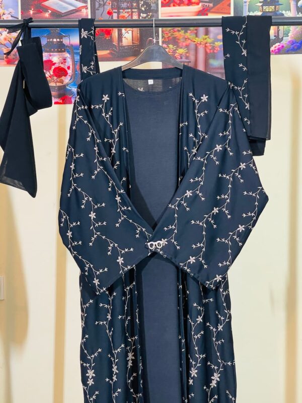Buy Dubai Zoom Full Embroidery Abaya with free Hijab, Belt & Inner online in Bangladesh