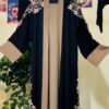 Buy Elegant Dubai Zoom Floral Embroidery Abaya Set (Hijab + Belt + Inner Free) online in Bangladesh