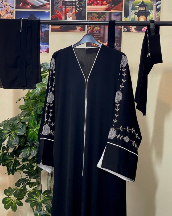 Buy Luxury Zoom Faux-Stone Abaya with free (Hijab+Belt) - দুবাই বোরকা online in Bangladesh