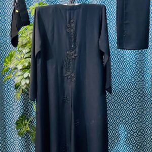 Buy Black Leaf Karchupi Hand Stone Abaya – দুবাই বোরকা online in Bangladesh - Back