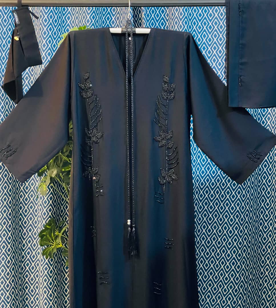Buy Black Leaf Karchupi Hand Stone Abaya – দুবাই বোরকা online in Bangladesh