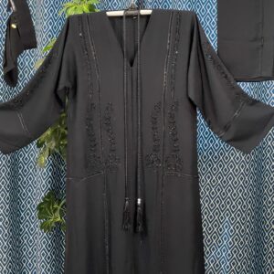 Buy Luxury Black Karchupi Hand Stone Abaya – দুবাই বোরকা online in Bangladesh
